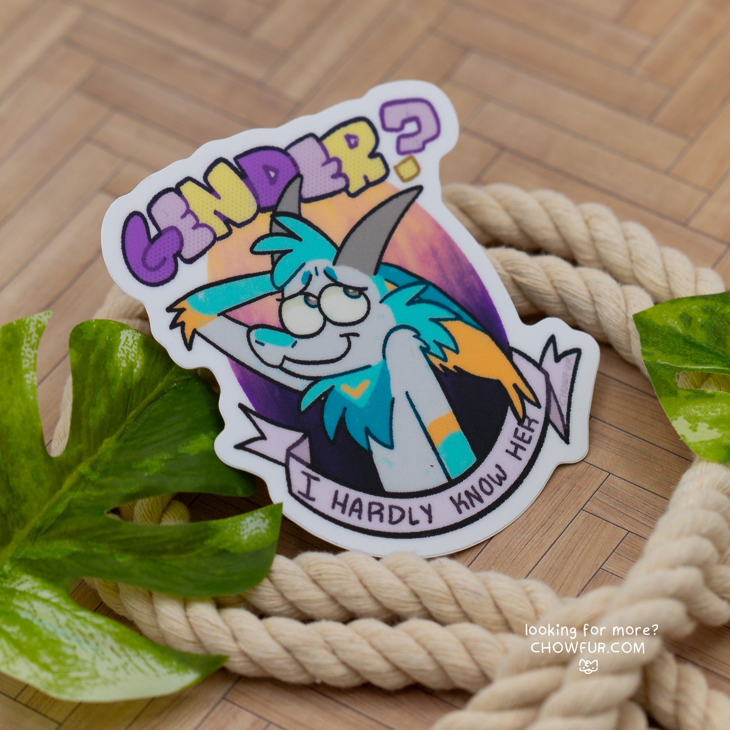 Gender? Sticker - $4 - Furry Sticker only from Chowfur.com - Shop now!