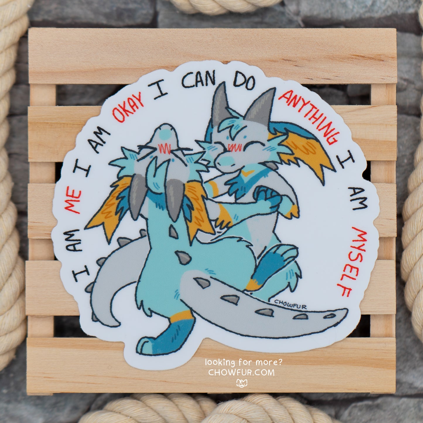Large Affirmations Sticker - $5 - Furry Sticker only from Chowfur.com - Shop now!