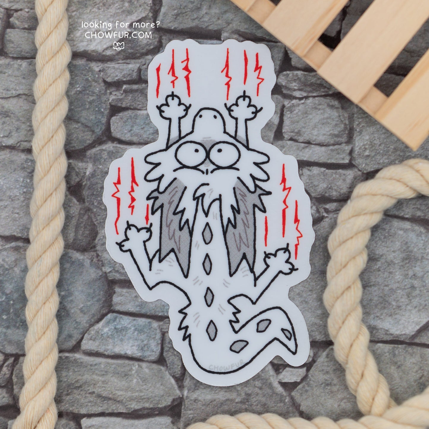 Clear Doodle Dragon Scratch Sticker - $5 - Furry Sticker only from Chowfur.com - Shop now!