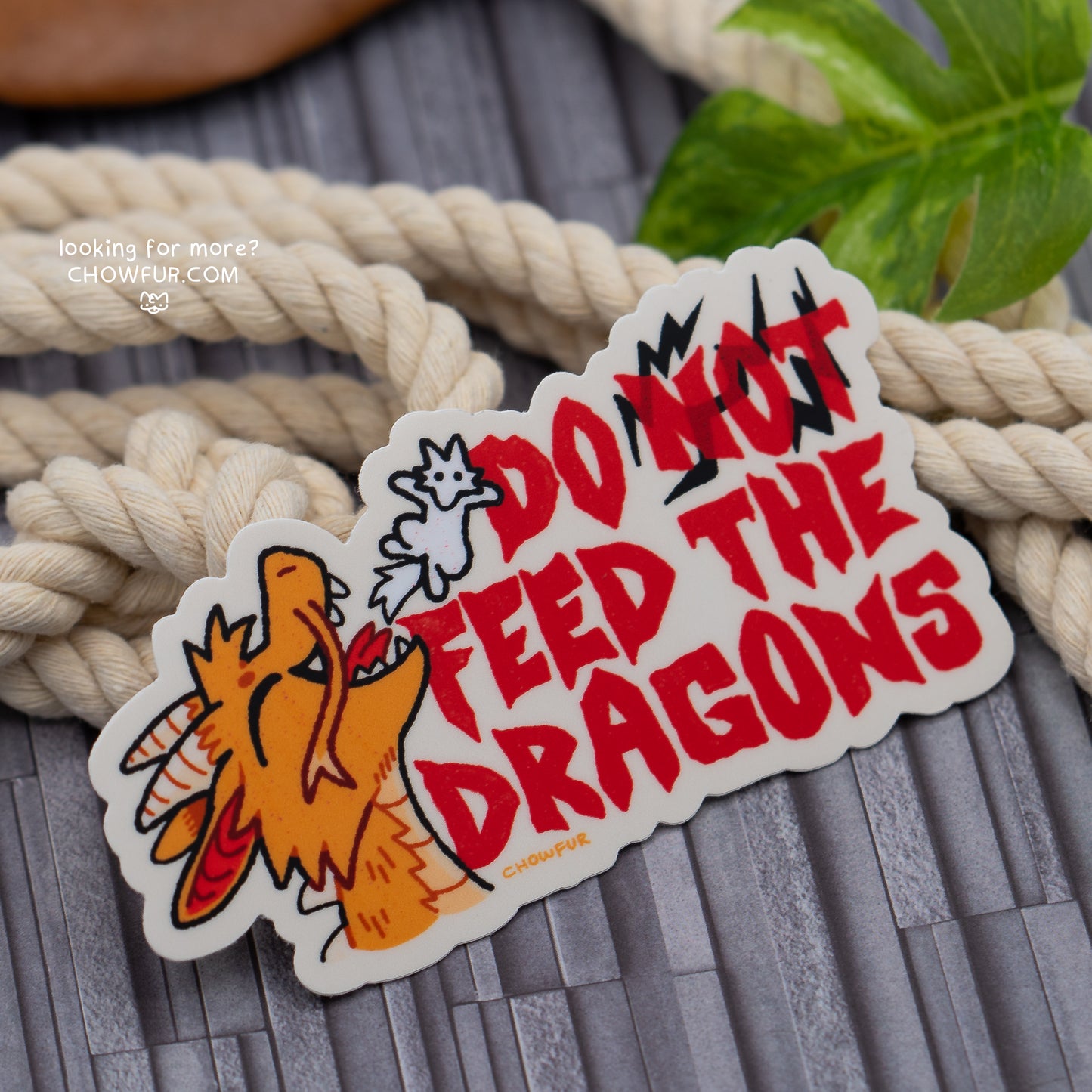 Feed The Dragons Sticker - $4 - Furry Sticker only from Chowfur.com - Shop now!
