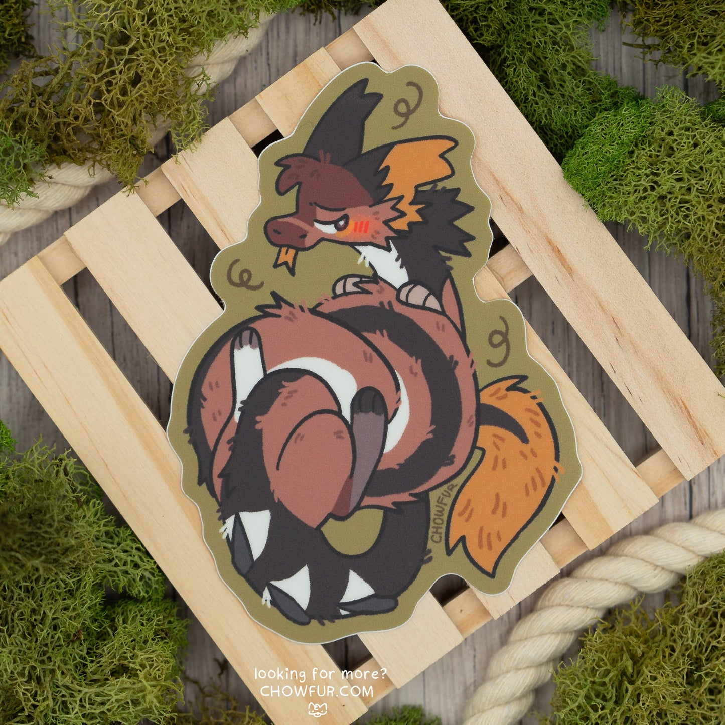 Naughty Dragon Sticker - $4 - Furry Sticker only from Chowfur.com - Shop now!