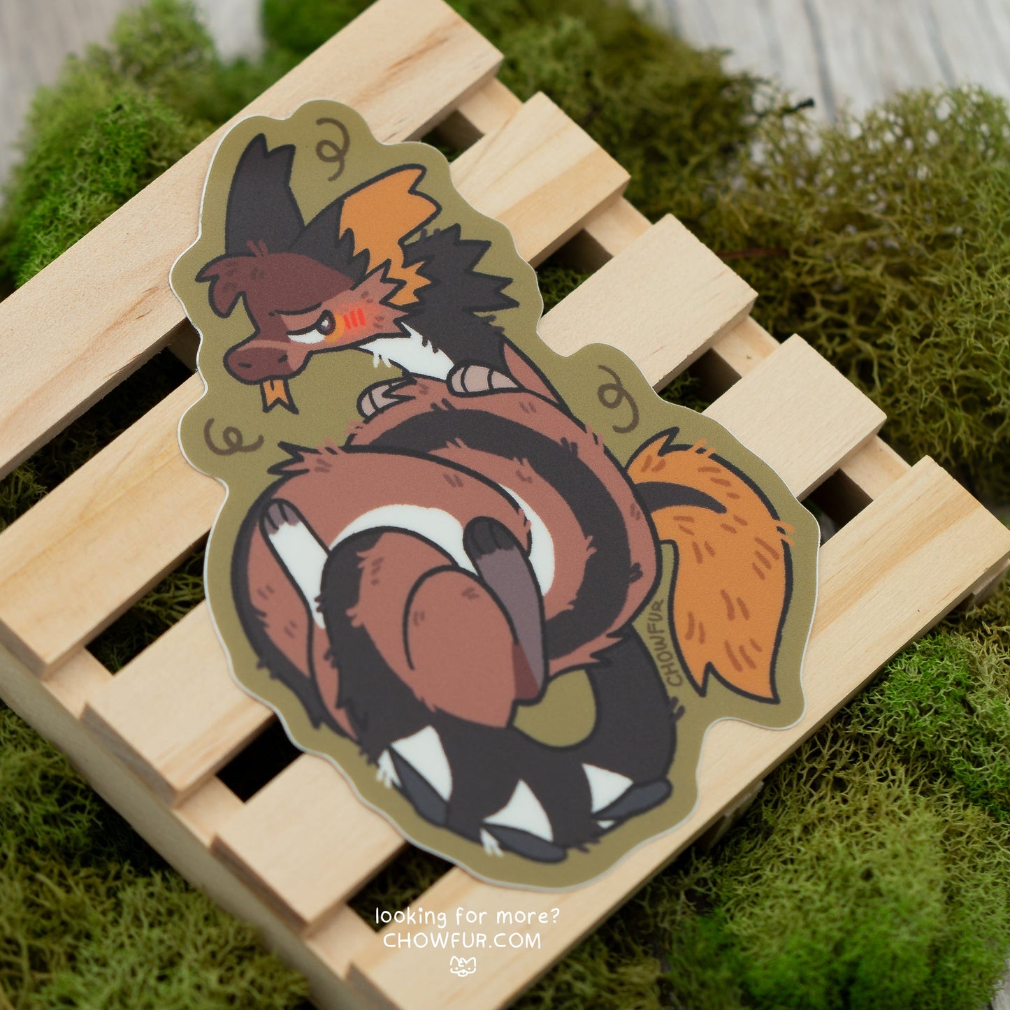 Naughty Dragon Sticker - $4 - Furry Sticker only from Chowfur.com - Shop now!