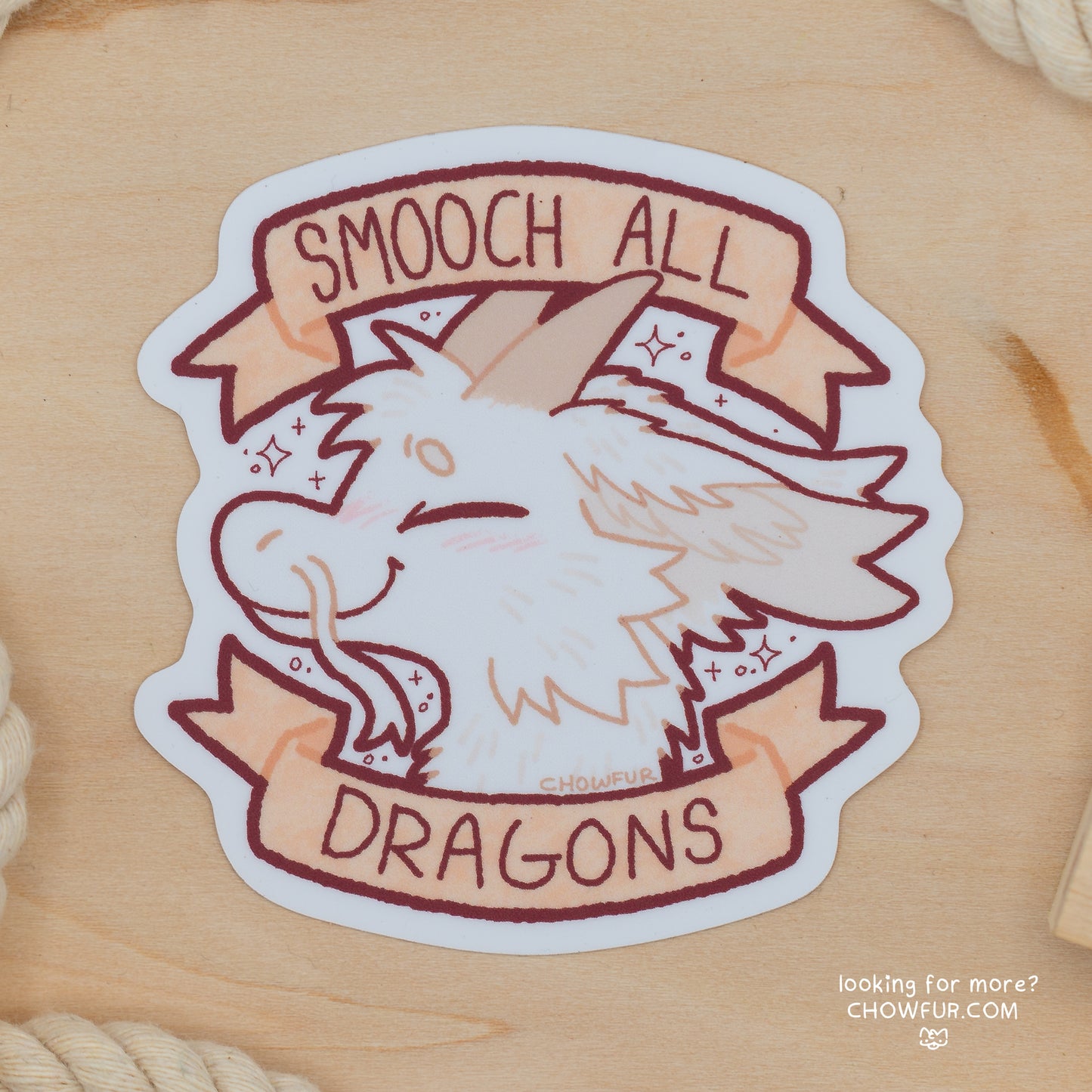 Smooch All Dragon Sticker - $4 - Furry Sticker only from Chowfur.com - Shop now!