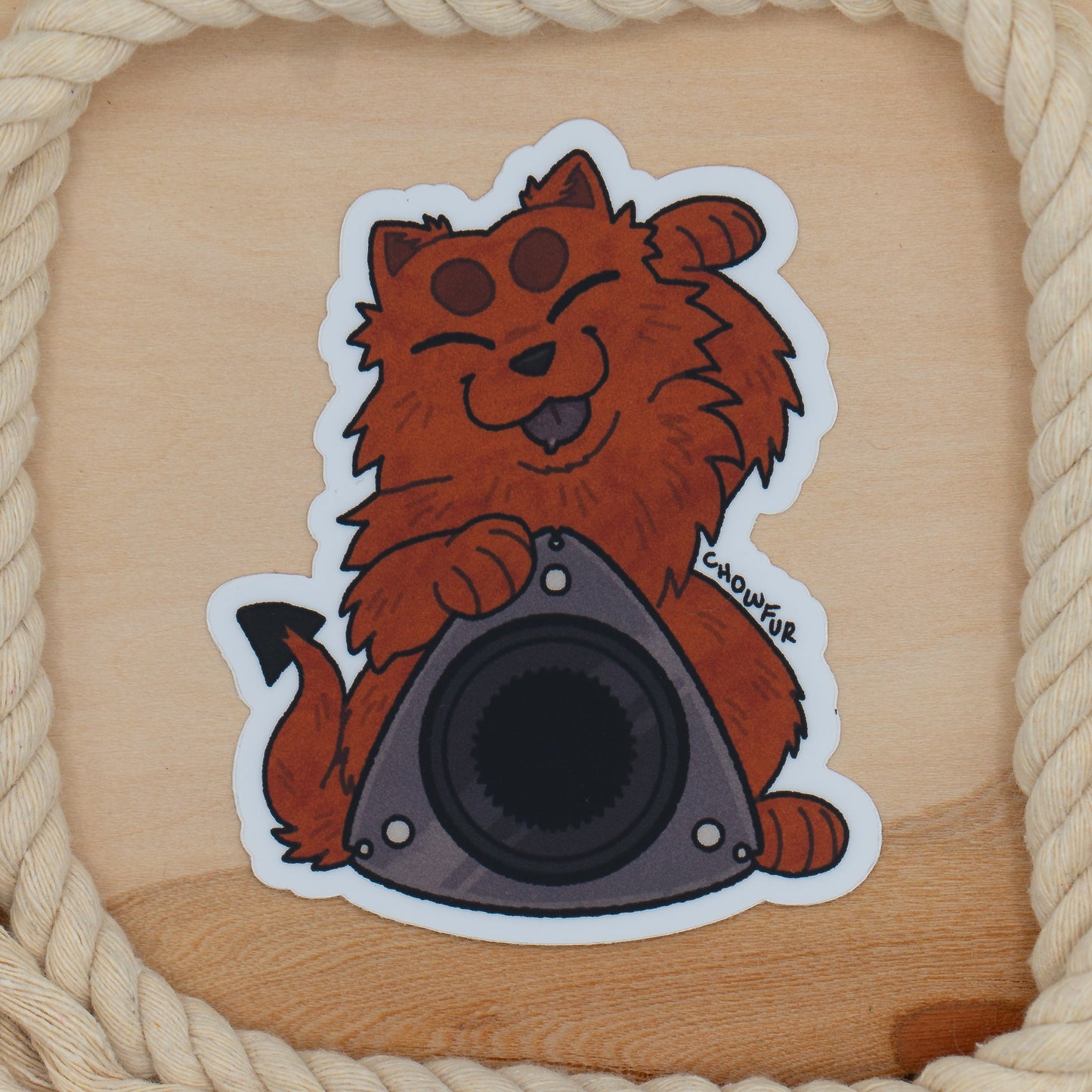Rotary Lucky Chow-Dragon Sticker - $4 - Furry Sticker only from Chowfur.com - Shop now!