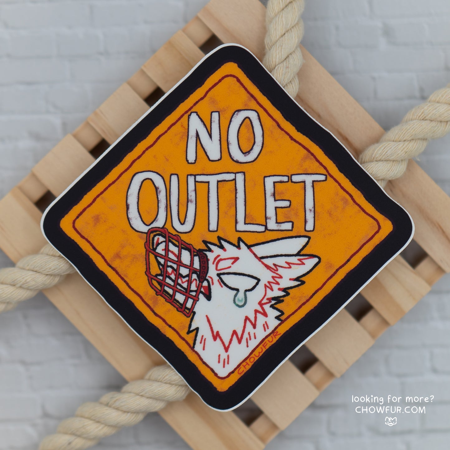 No Outlet Sticker - $4 - Furry Sticker only from Chowfur.com - Shop now!