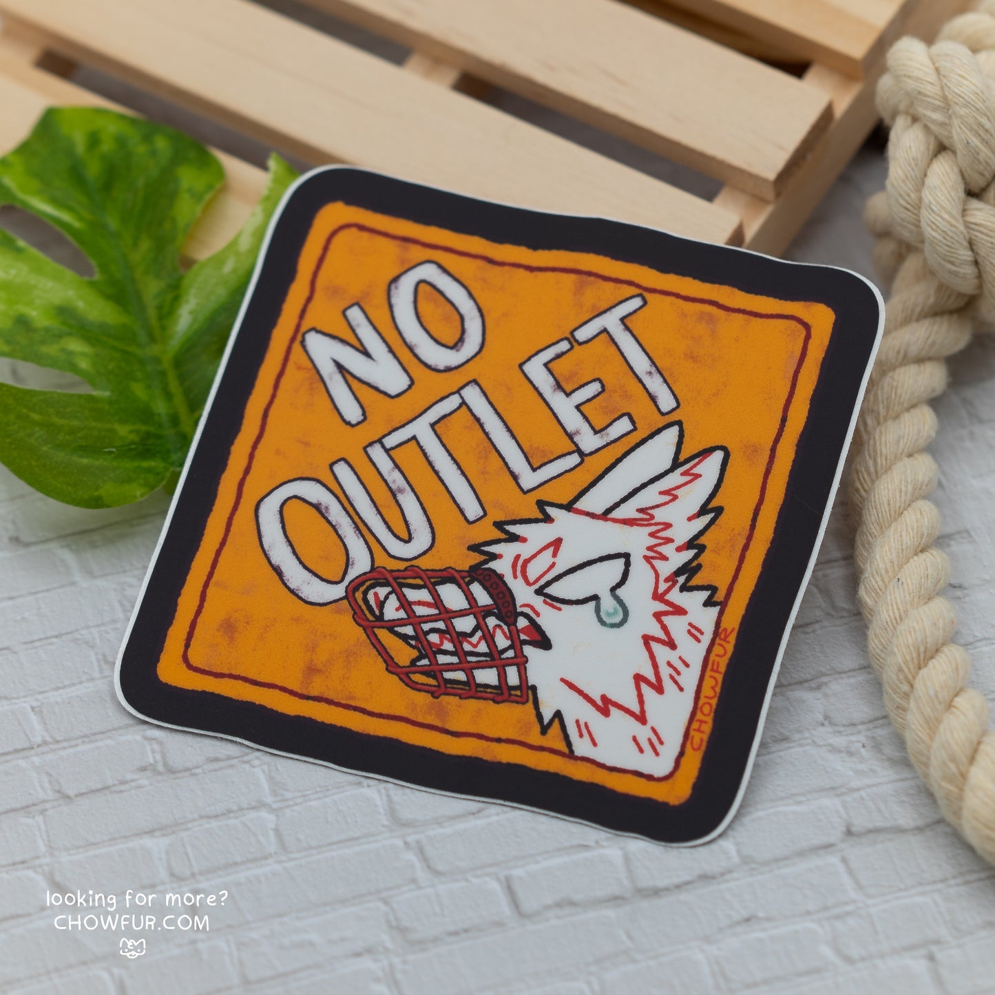 No Outlet Sticker - $4 - Furry Sticker only from Chowfur.com - Shop now!
