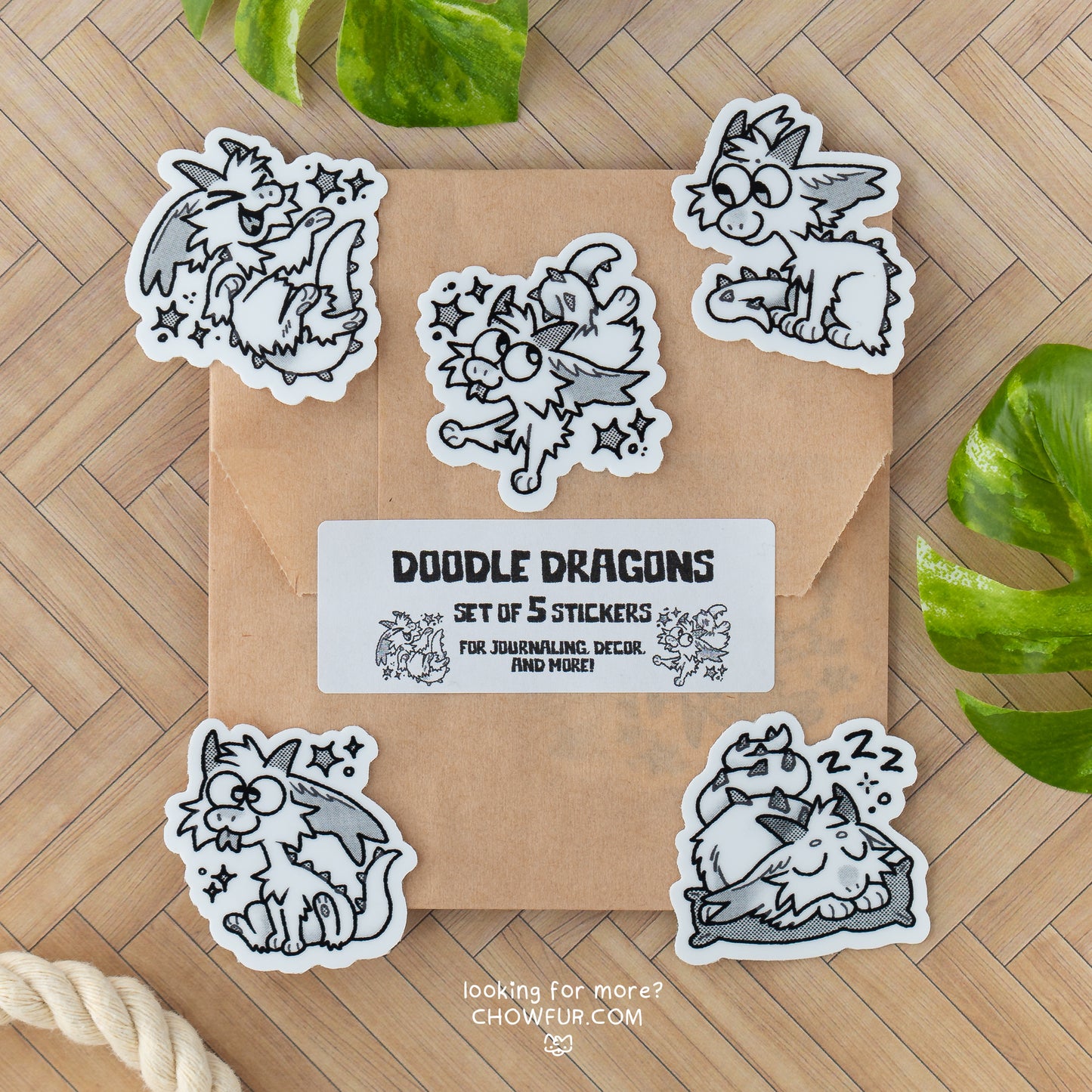Doodle Dragon Sticker Pack - $10 - Furry Sticker only from Chowfur.com - Shop now!