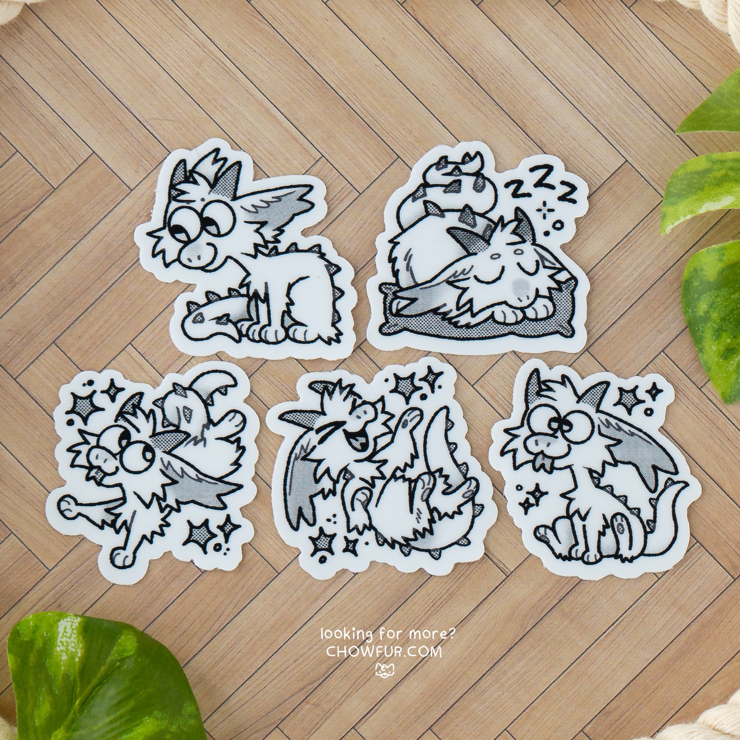 Doodle Dragon Sticker Pack - $10 - Furry Sticker only from Chowfur.com - Shop now!