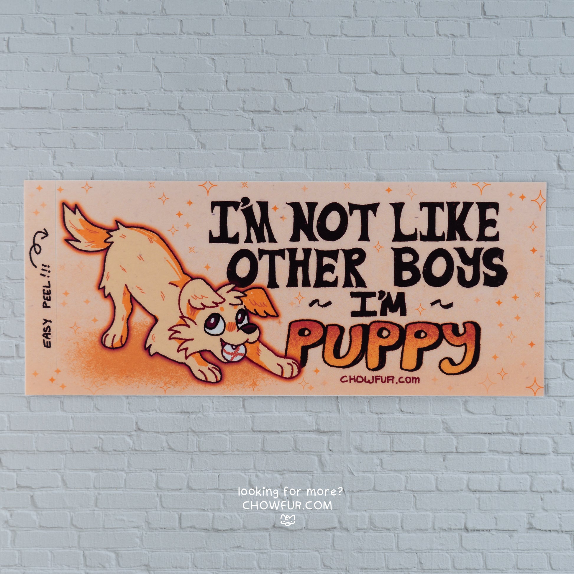 Puppy Girl/Boy Bumper Sticker - $10 - Furry Bumper sticker only from Chowfur.com -  Shop now!