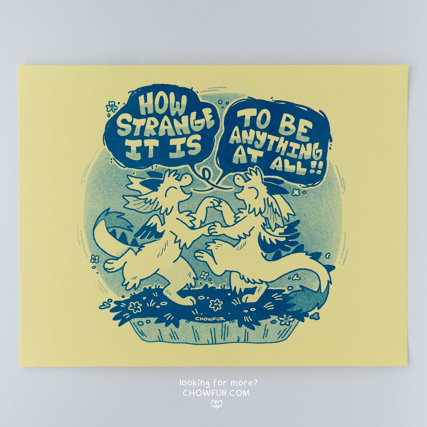 How Strange Riso Print - $20 - Furry Print only from Chowfur.com - Shop now!