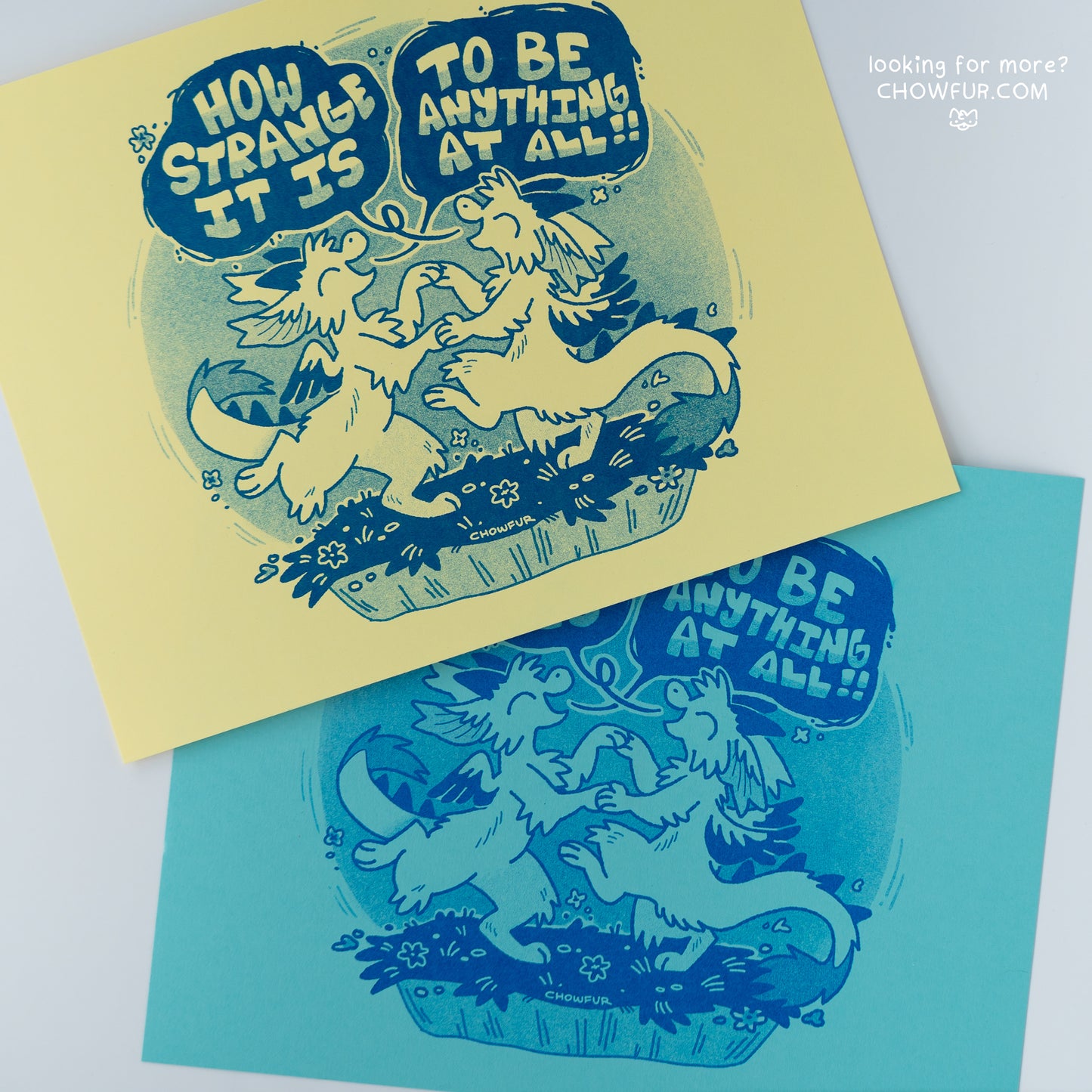 How Strange Riso Print - $20 - Furry Print only from Chowfur.com - Shop now!