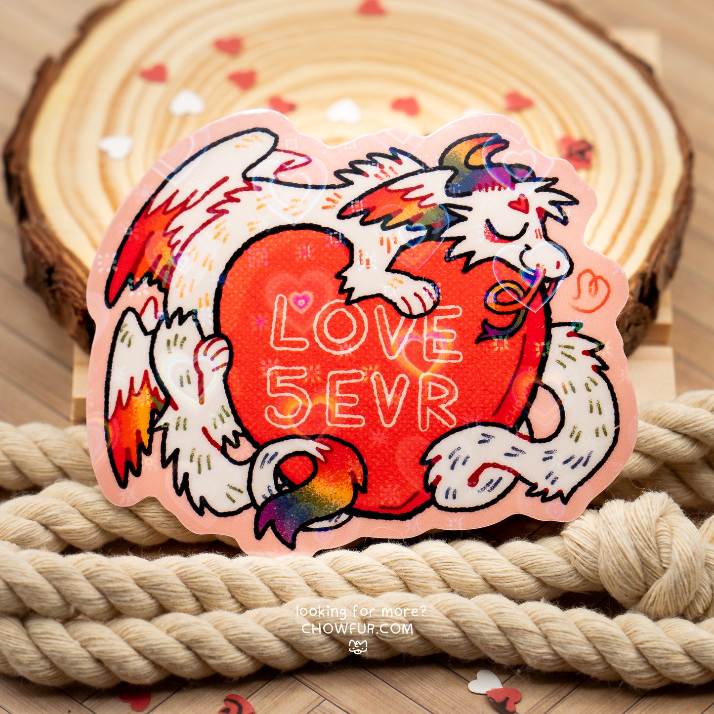 Love 5evr Sticker - $5 - Furry Sticker only from Chowfur.com - Shop now!
