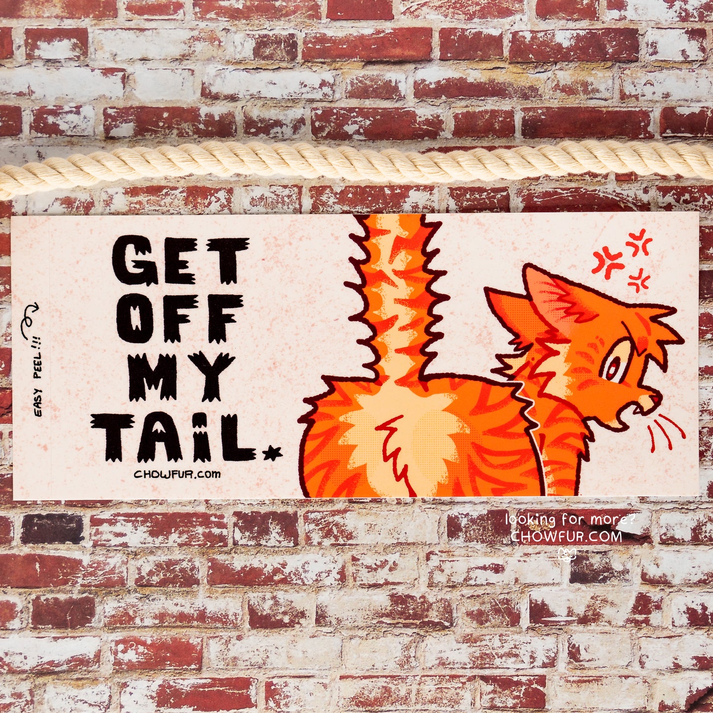 Get Off My Tail Bumper Sticker - $10 - Furry Bumper sticker only from Chowfur.com - Shop now!