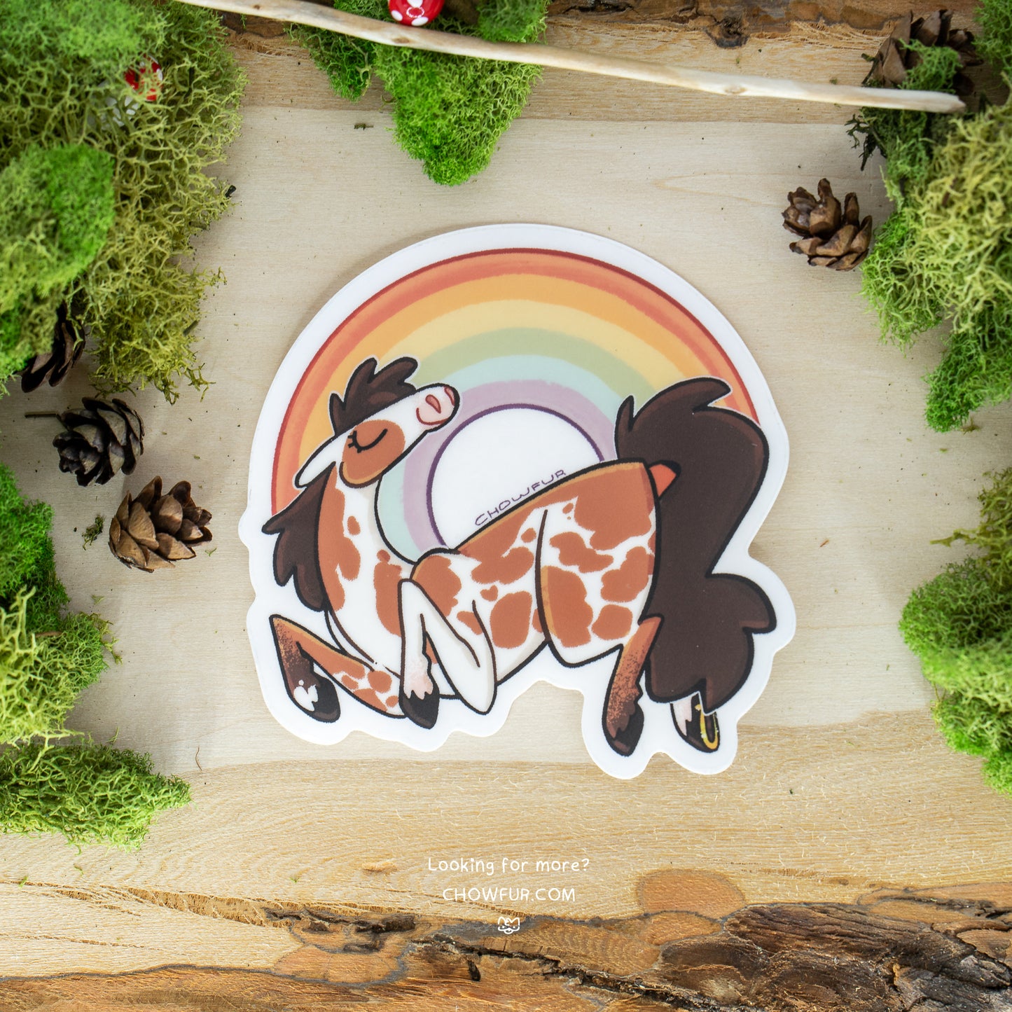 Rainbow Horse Translucent Sticker - $5 - Furry Sticker only from Chowfur.com - Shop now!