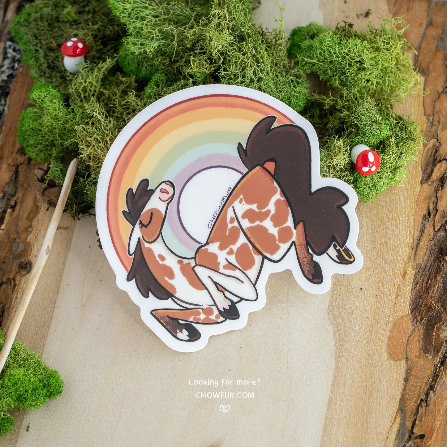 Rainbow Horse Translucent Sticker - $5 - Furry Sticker only from Chowfur.com - Shop now!