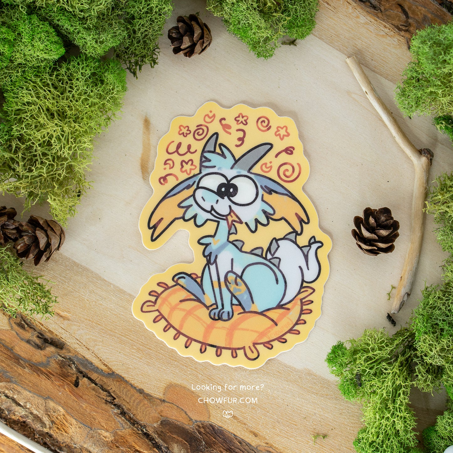 Fisher on a Pillow Sticker - $4 - Furry Sticker only from Chowfur.com - Shop now!