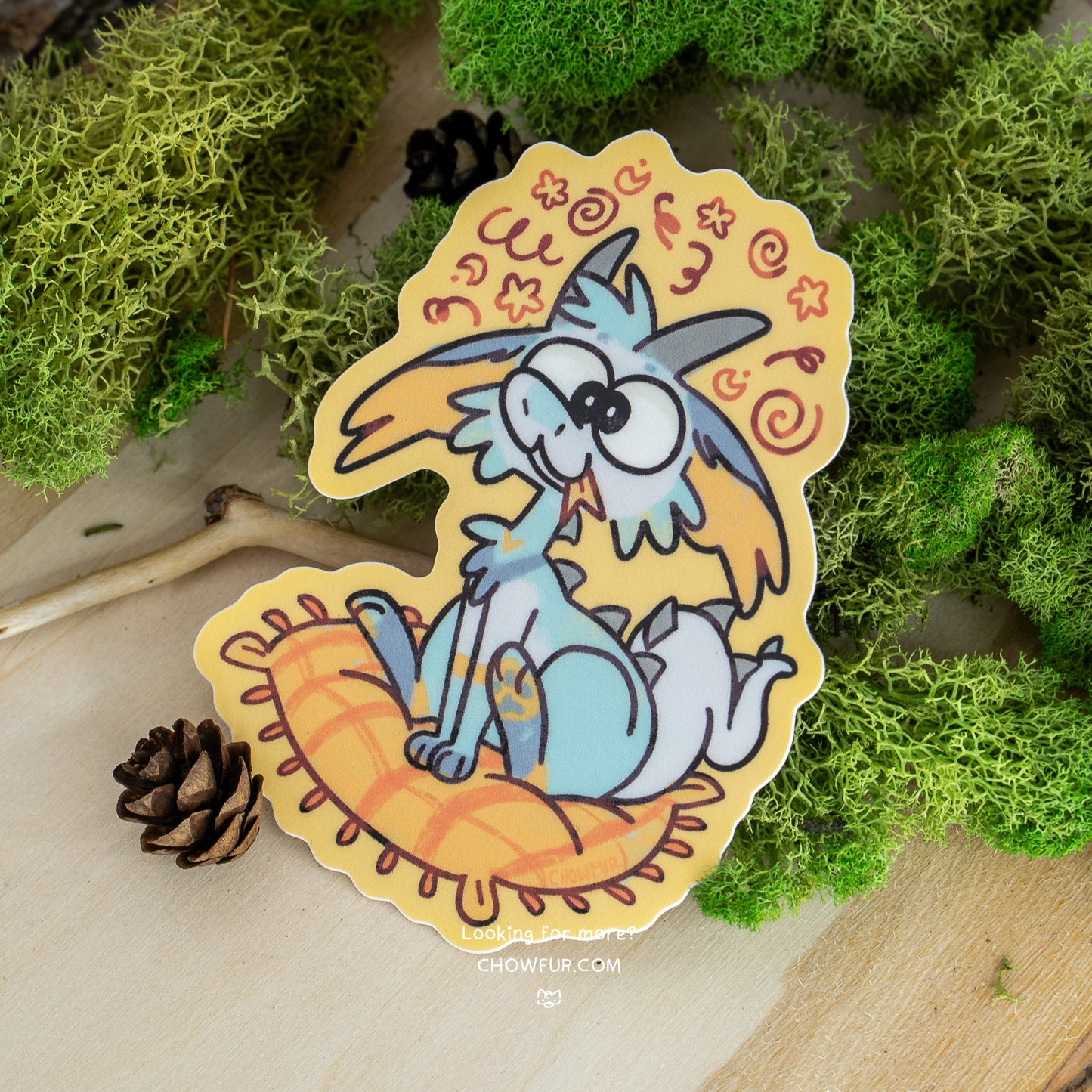 Fisher on a Pillow Sticker - $4 - Furry Sticker only from Chowfur.com - Shop now!
