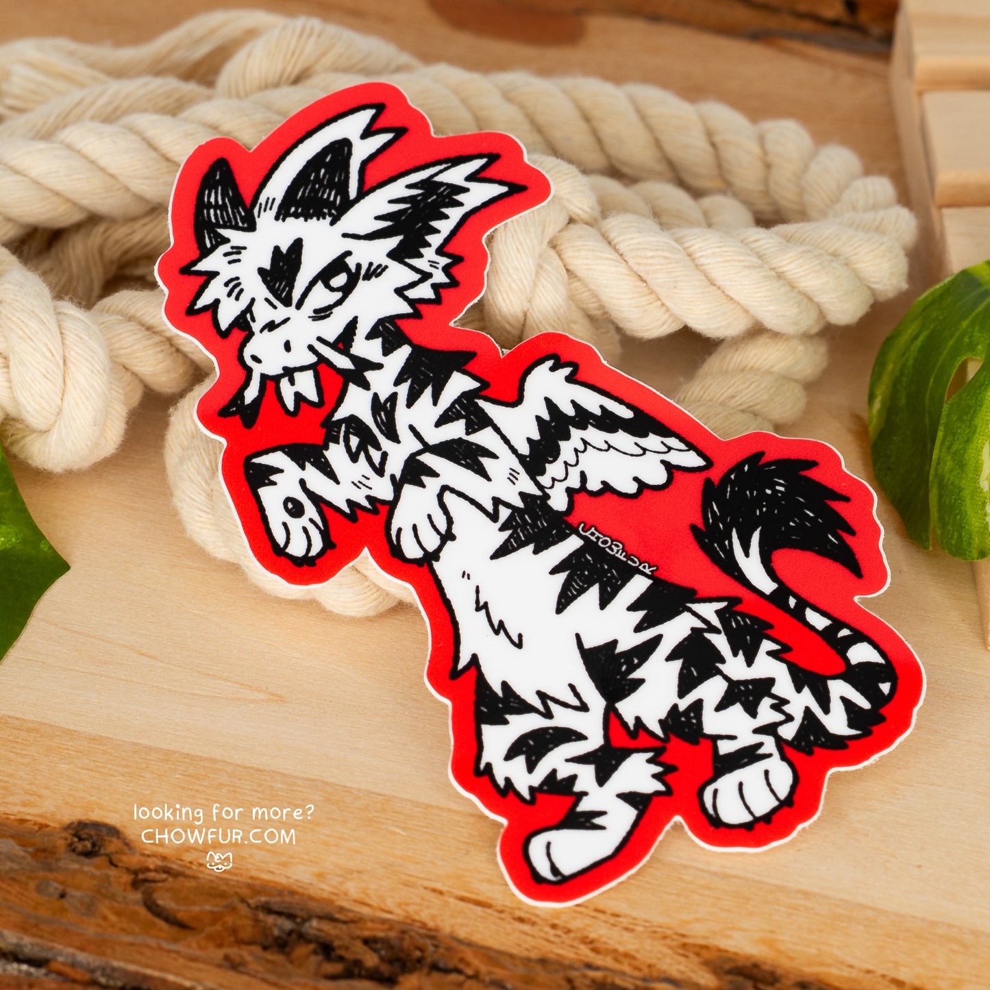 Doodle Dragon Red Sticker