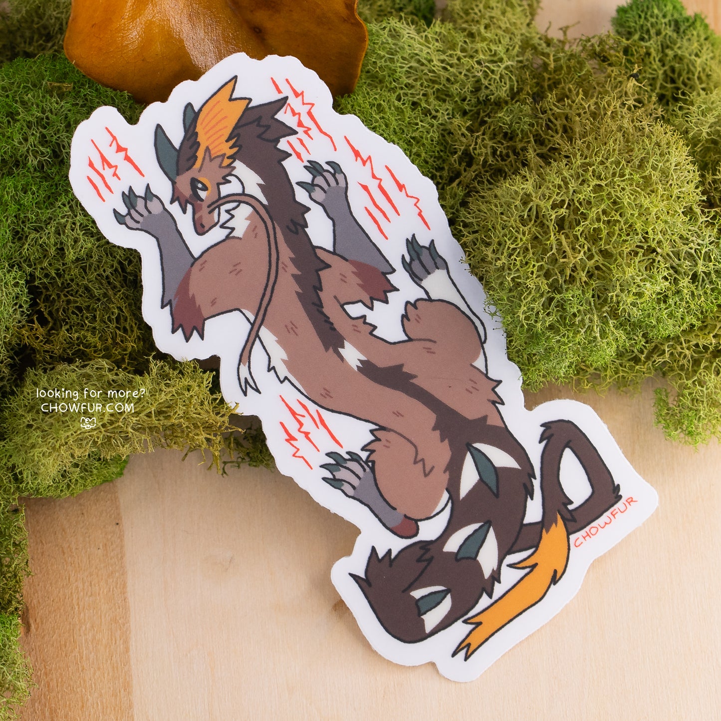 Large Dragon Scratch Clear Sticker - $6 - Furry Sticker only from Chowfur.com - Shop now!