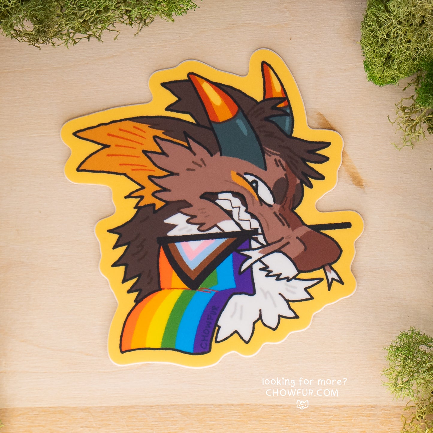 Pride Dragon - $4 - Furry Sticker only from Chowfur.com - Shop now!
