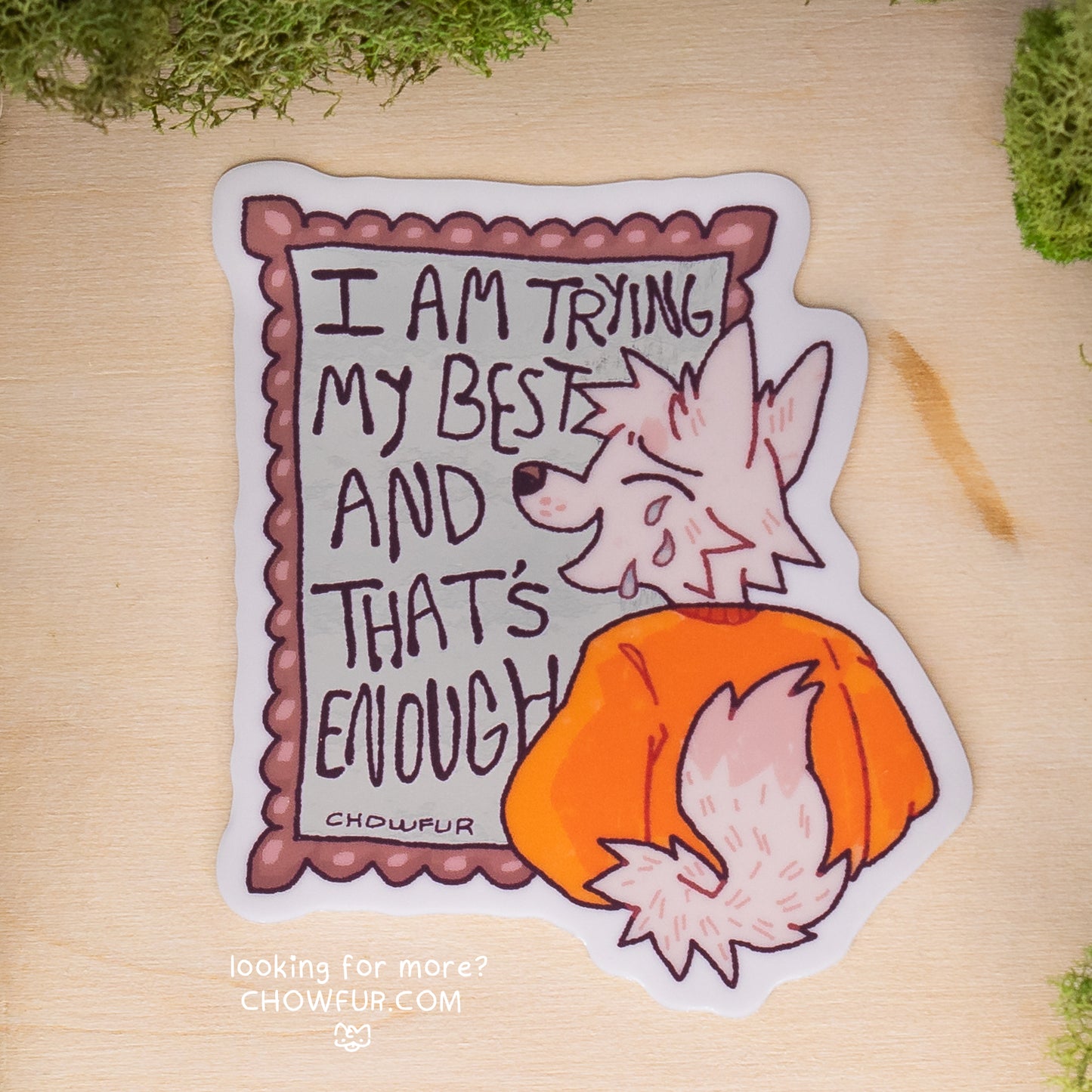 Mirror Affirmations Sticker - $5 - Furry Sticker only from Chowfur.com - Shop now!