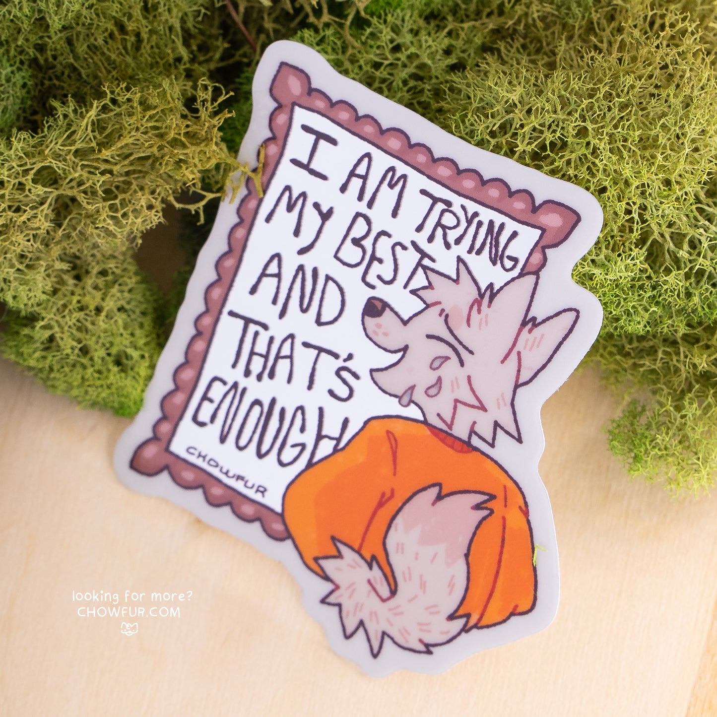 Mirror Affirmations Sticker - $5 - Furry Sticker only from Chowfur.com - Shop now!