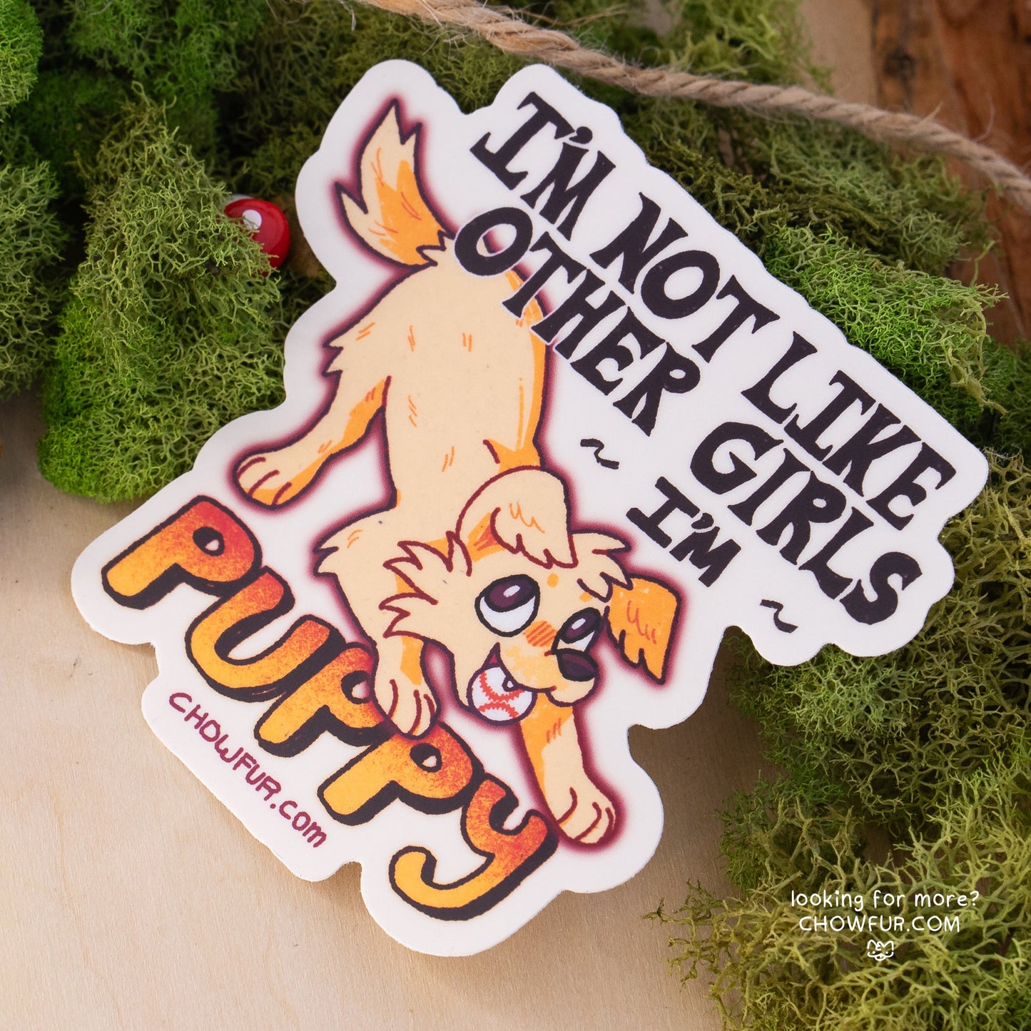 Puppy Sticker - $5 - Furry Sticker only from Chowfur.com - Shop now!
