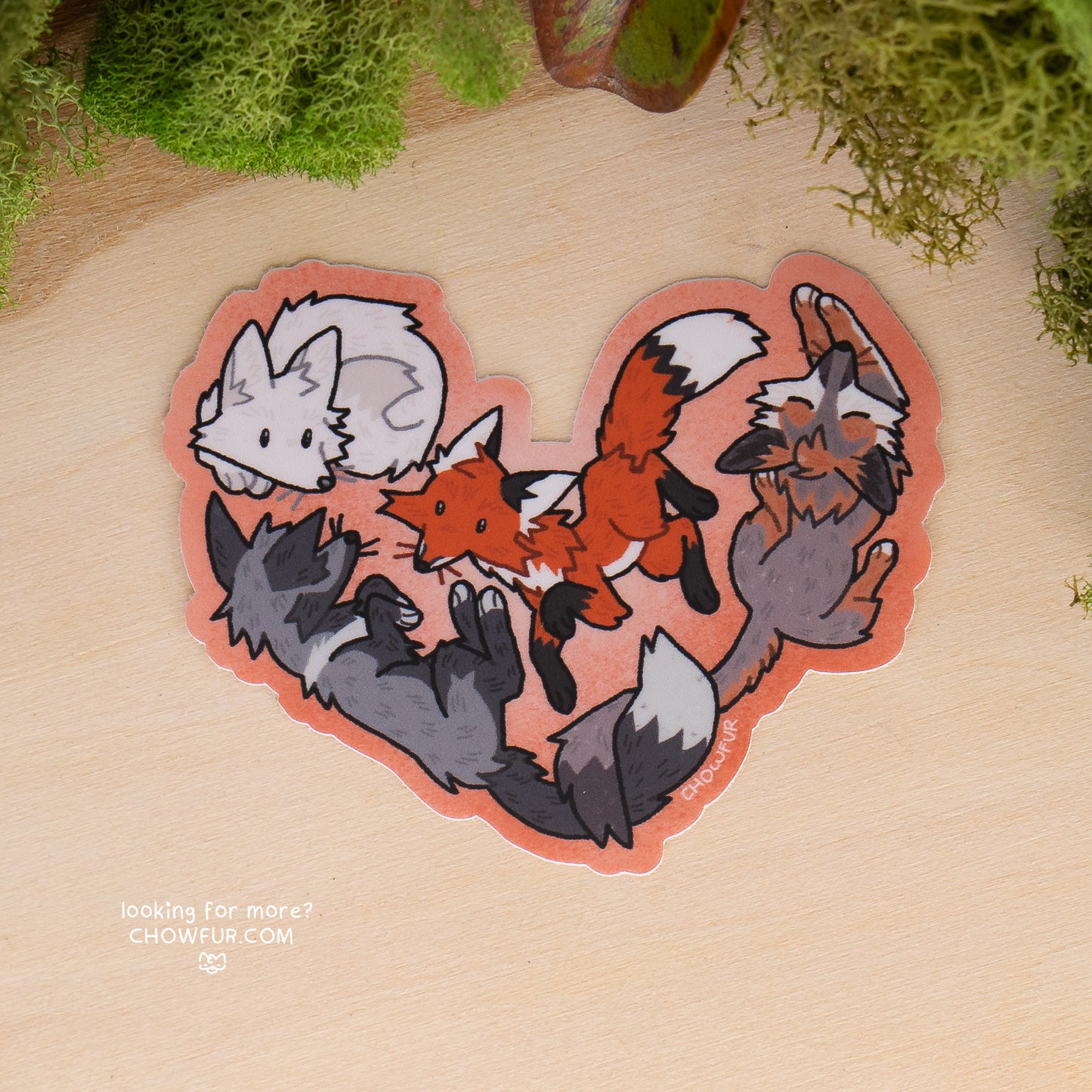 Fox Heart Sticker - $4 - Furry Sticker only from Chowfur.com - Shop now!