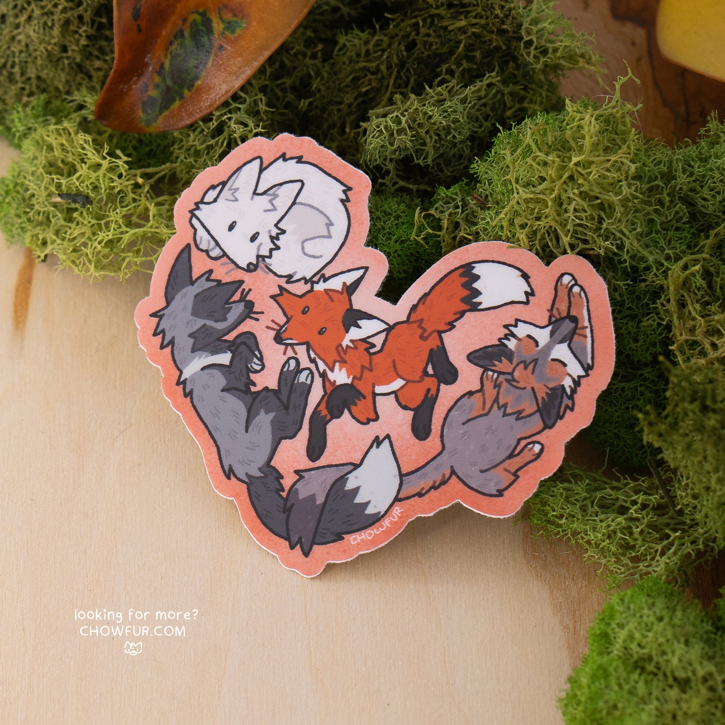 Fox Heart Sticker - $4 - Furry Sticker only from Chowfur.com - Shop now!