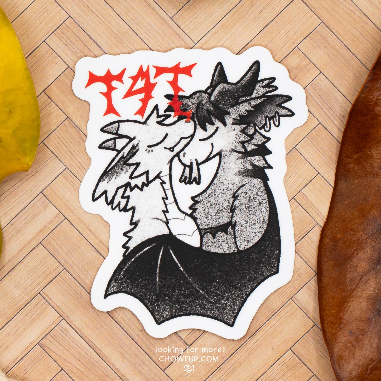 T4T Dragons Sticker - $4 - Furry Sticker only from Chowfur.com - Shop now!
