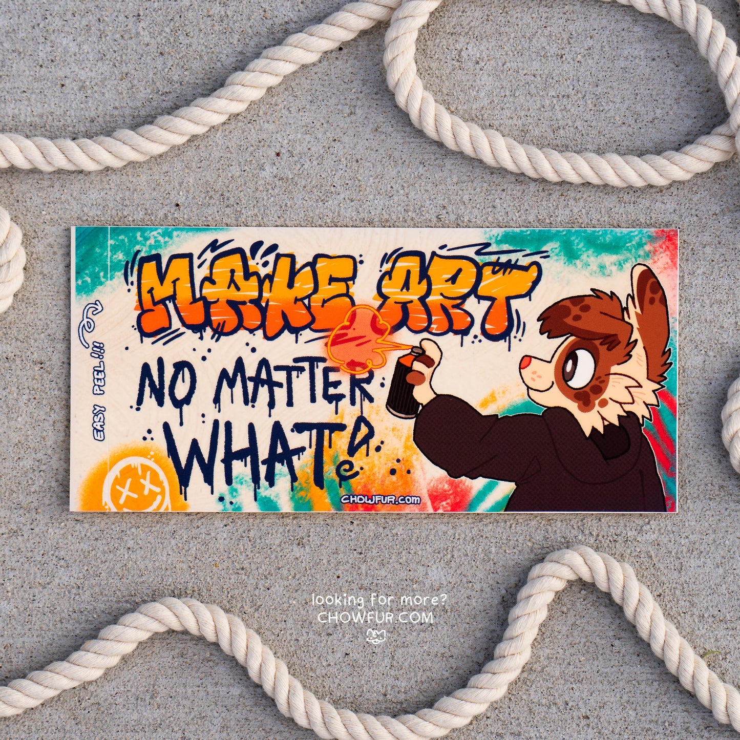 Make Art Bumper Sticker - $10 - Furry Bumper sticker only from Chowfur.com - Shop now!