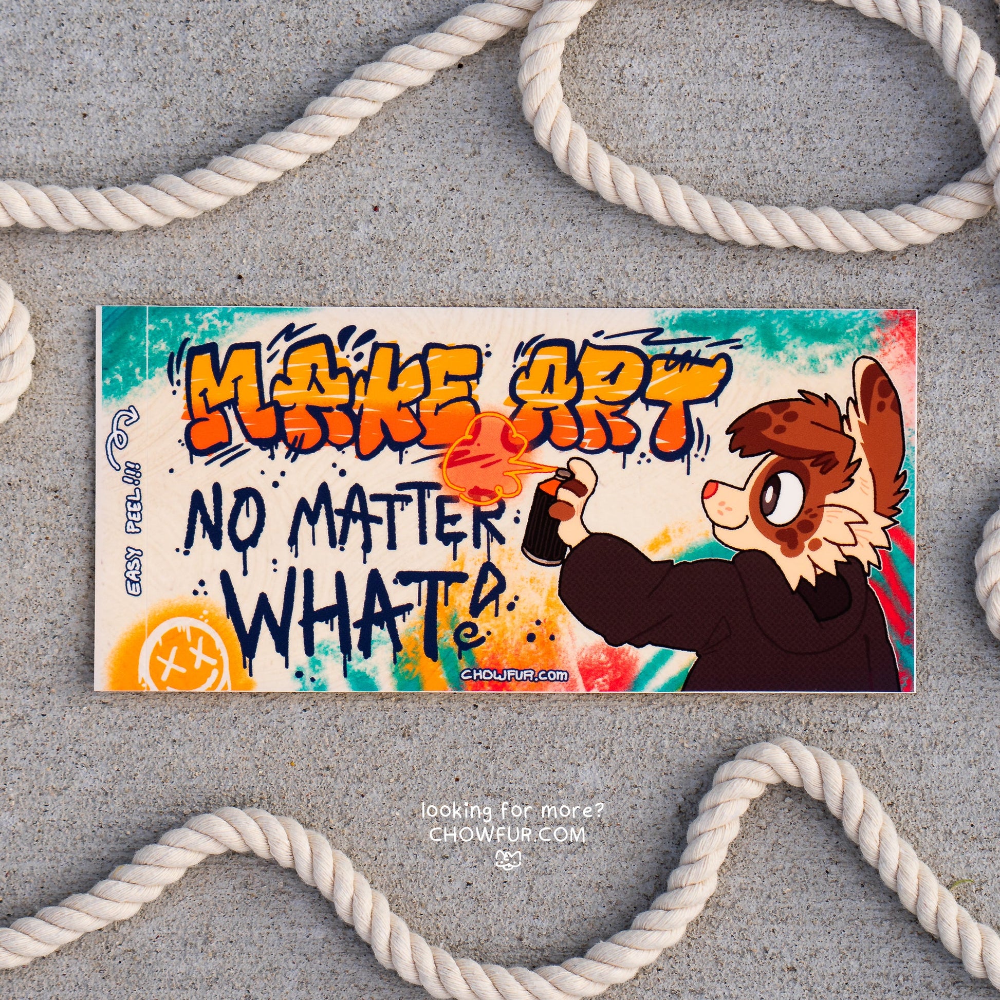 Make Art Bumper Sticker - $10 - Furry Bumper sticker only from Chowfur.com -  Shop now!