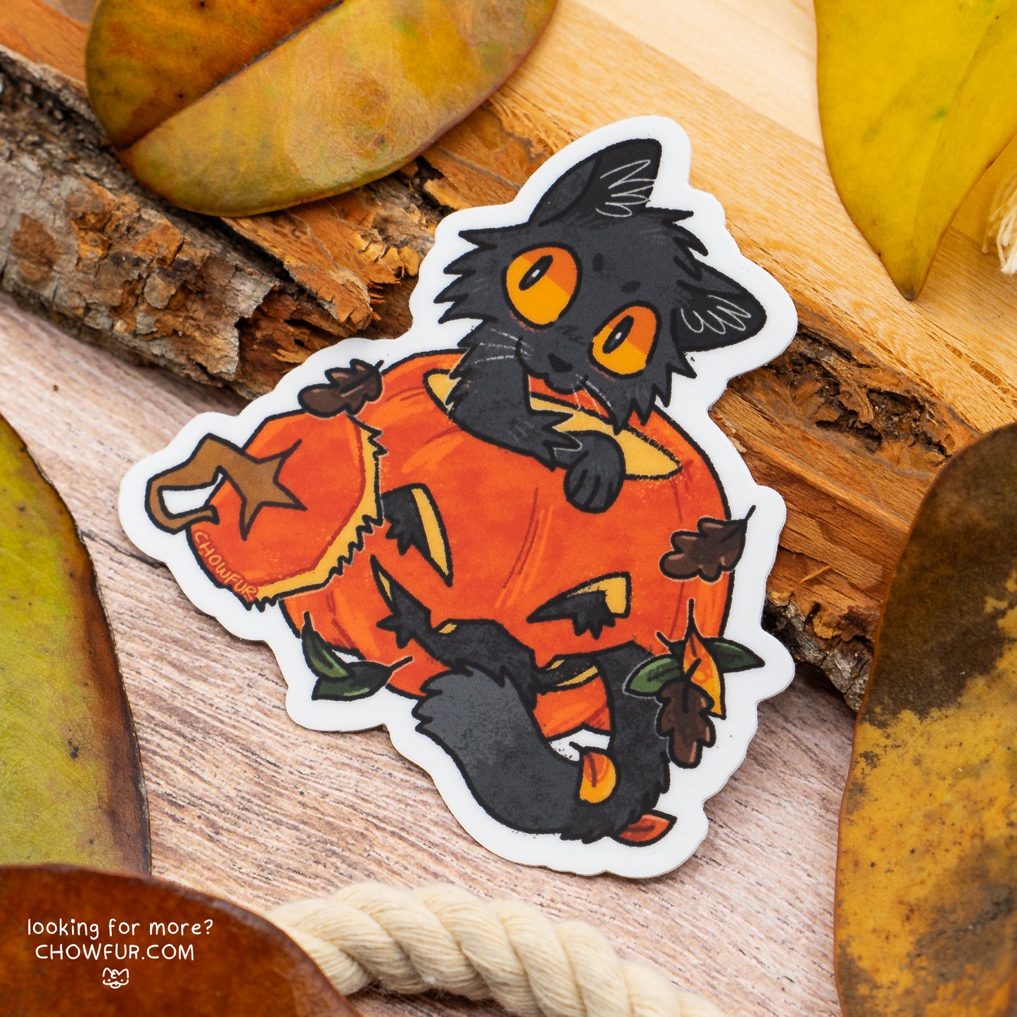 Jack-o'-Lantern Kitty Sticker