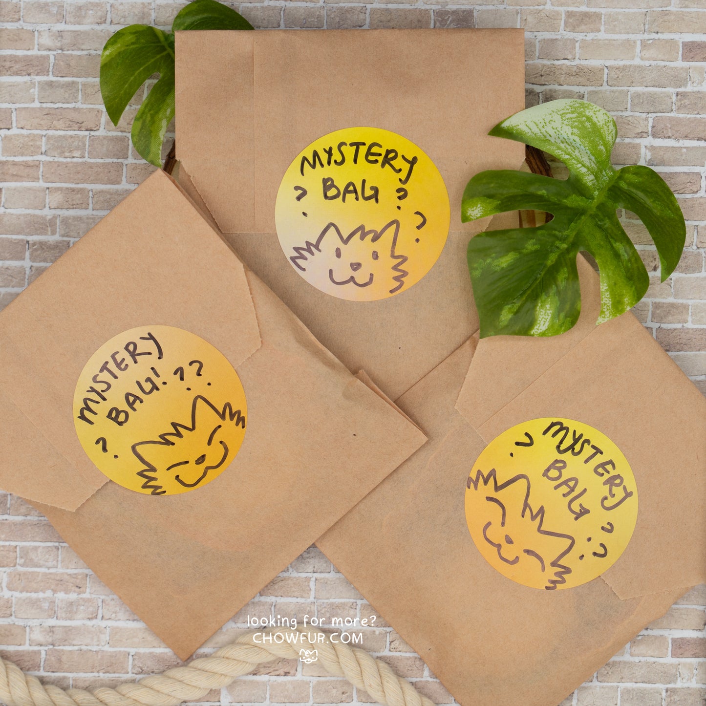 Mystery Bag - $8 - Furry Sticker only from Chowfur.com - Shop now!