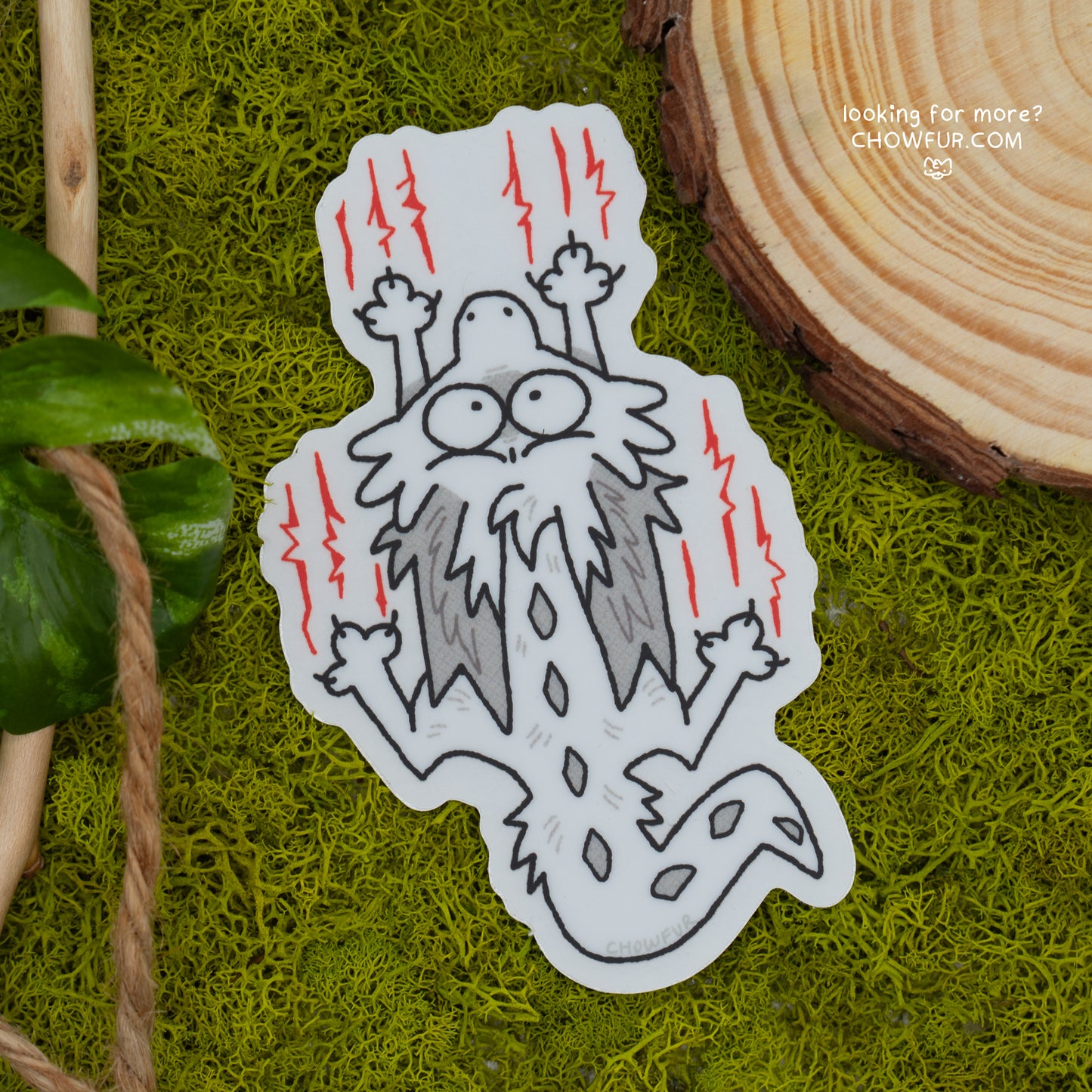 Clear Doodle Dragon Scratch Sticker - $5 - Furry Sticker only from Chowfur.com - Shop now!