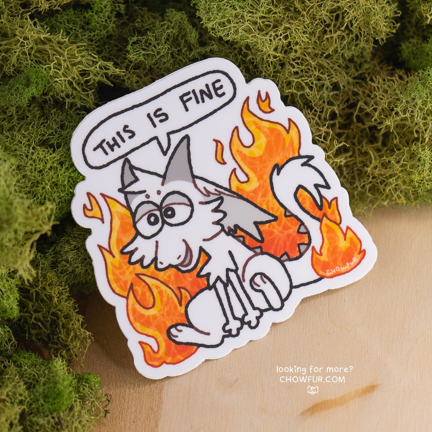This Is Fine Sticker - $4 - Furry Sticker only from Chowfur.com -  Shop now!