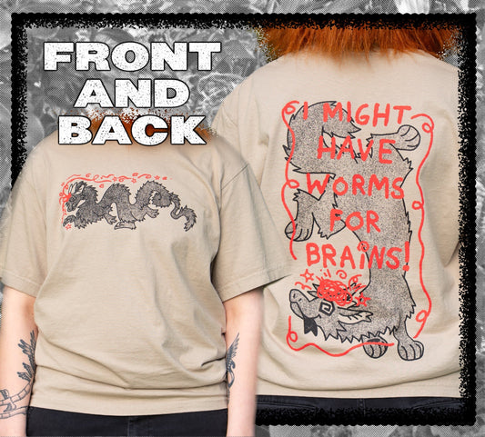 PREORDER ✦ Brain Worms T-Shirt - $55 - Furry Shirt only from Chowfur.com -  Shop now!