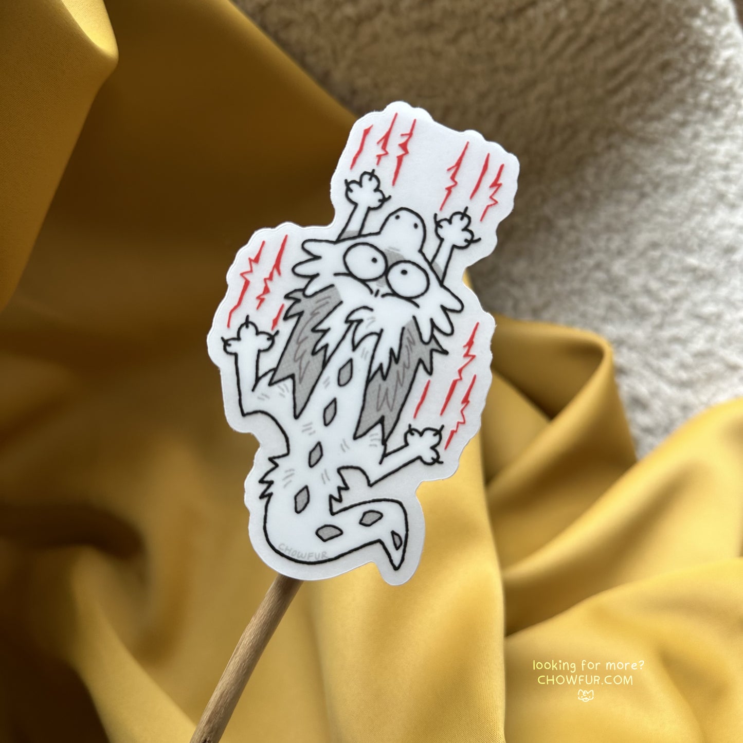 Clear Doodle Dragon Scratch Sticker - $5 - Furry Sticker only from Chowfur.com - Shop now!