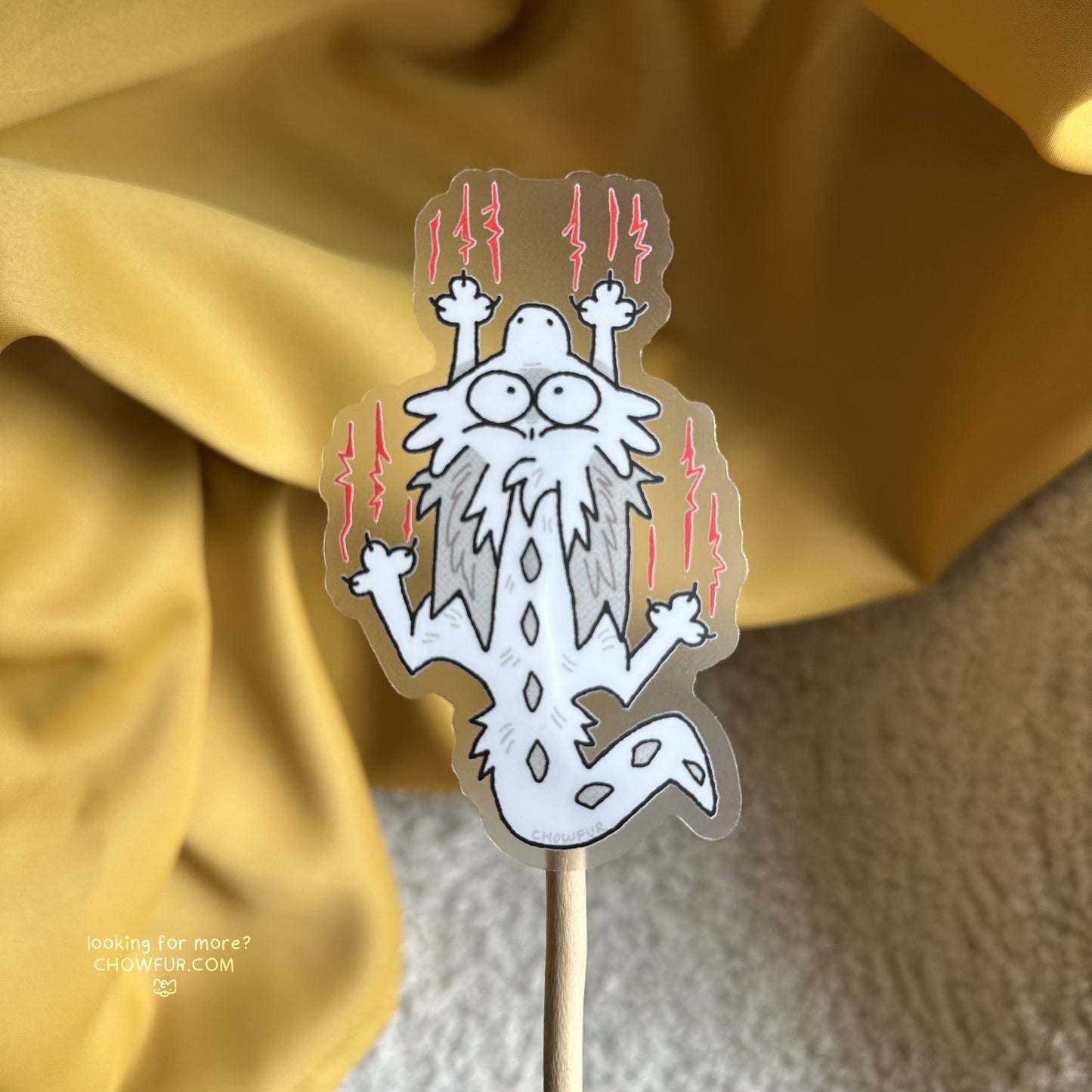 Clear Doodle Dragon Scratch Sticker - $5 - Furry Sticker only from Chowfur.com - Shop now!