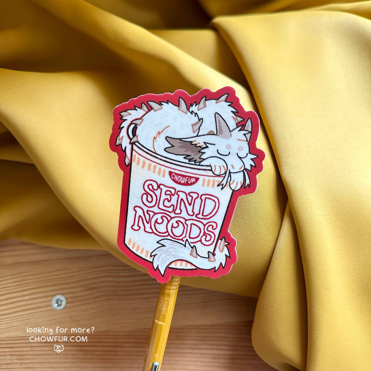 Send Noods Sticker - $4 - Furry Sticker only from Chowfur.com - Shop now!