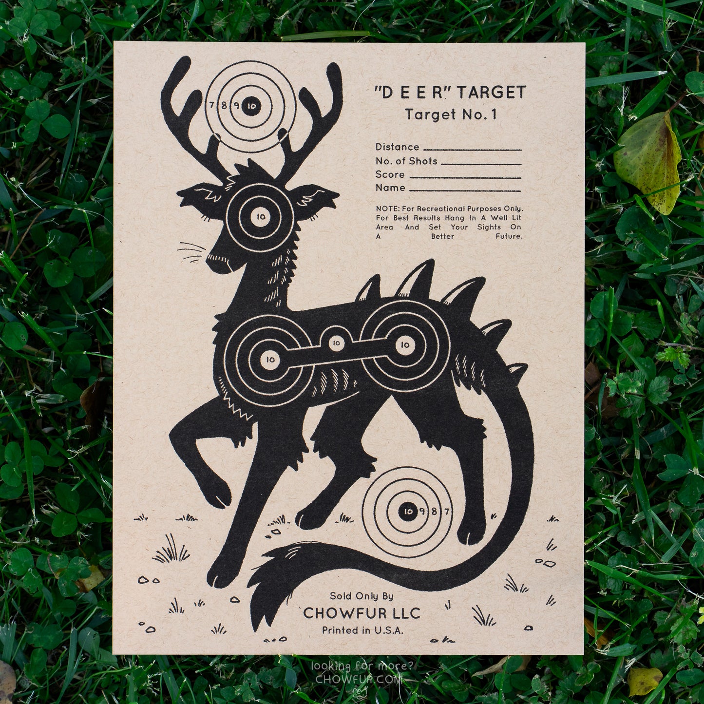 Deer Target RISO Print