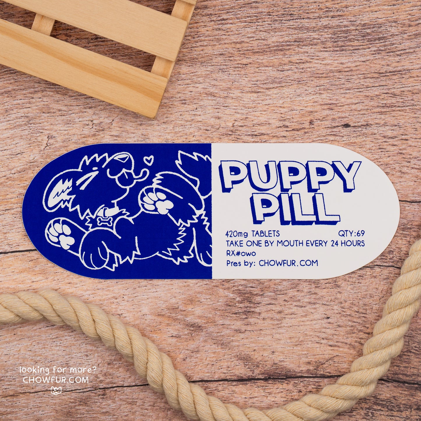 Puppy Pill Mini-Bumper Sticker