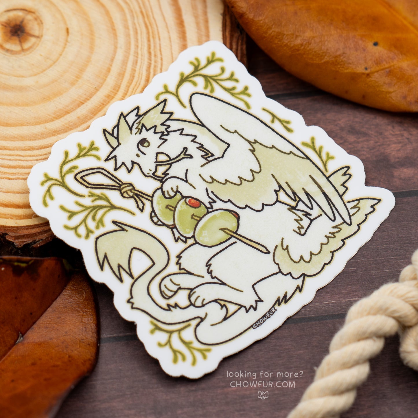 Olive Dragon Sticker