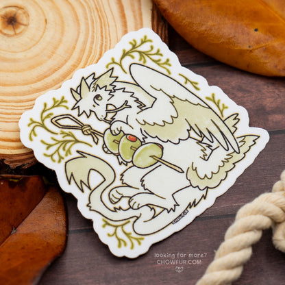 Olive Dragon Sticker