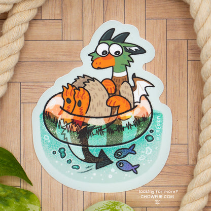 Pool Floatie Dragon Sticker