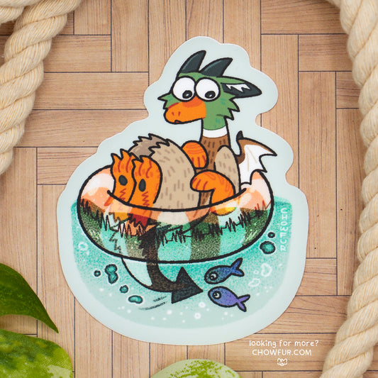 Pool Floatie Dragon Sticker