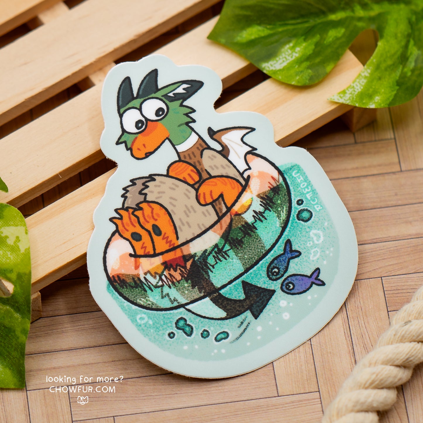 Pool Floatie Dragon Sticker