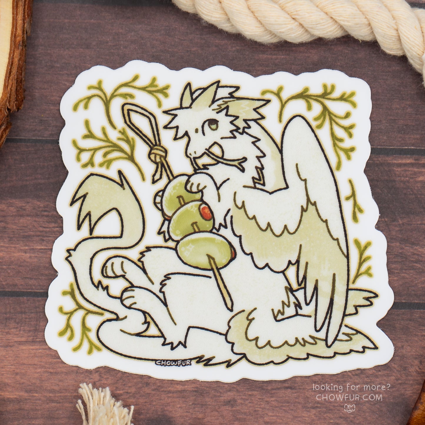 Olive Dragon Sticker