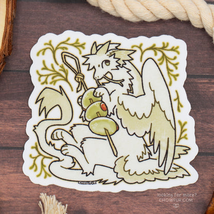 Olive Dragon Sticker