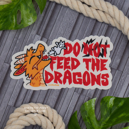 Feed The Dragons Sticker - $4 - Furry Sticker only from Chowfur.com -  Shop now!